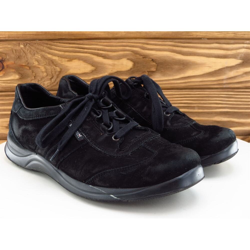 Mephisto Size 6.5 Sneaker Black Leather Medium Lace Up Women - Picture 4 of 11